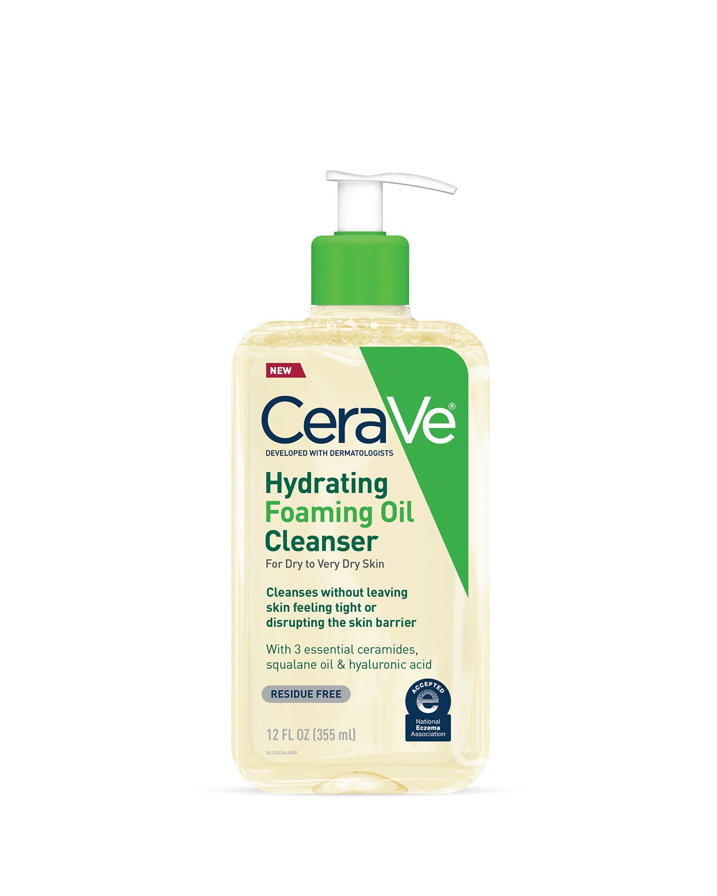 CeraVe Hydrating Foaming Oil Cleanser 6 oz – Gentle Face & Body Cleanser for Dry to Very Dry Skin