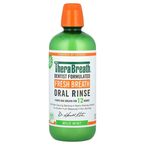 TheraBreath Mild Mint Mouthwash 473ml | Gentle Daily Oral Rinse