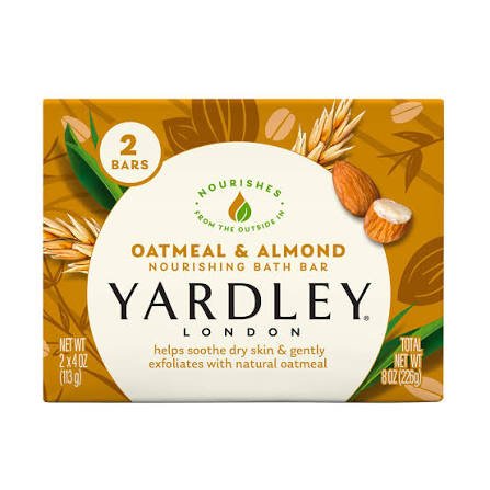 Yardley Oatmeal & Almond Soap 100g | Gentle Exfoliating Bath Bar