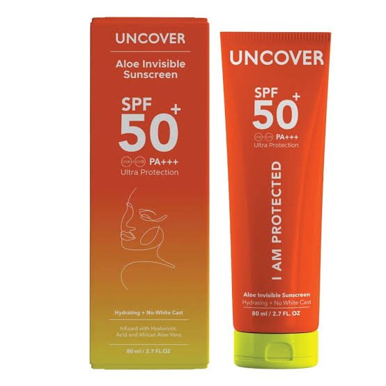 Uncover Aloe Sunscreen SPF 50+ | Invisible UV Protection for Face & Body