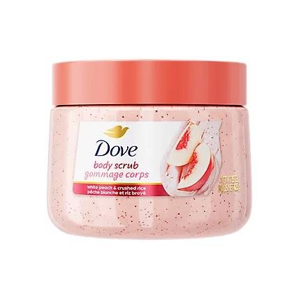 Dove White Peach & Crushed Rice Body Scrub 298g | Brightening Exfoliating Scrub