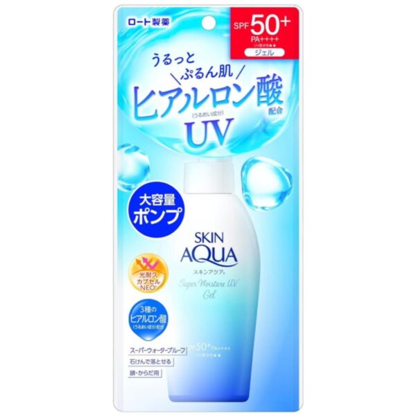 Rohto Skin Aqua Super Moisture UV Gel SPF50+ PA++++ | Sunscreen for Face & Body 140g
