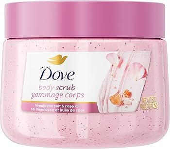 Dove Exfoliating Body Scrub Himalayan Salt & Rose Oil – Smooth Radiant Skin Polish