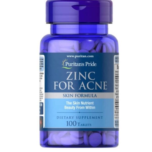 Puritan’s Pride Zinc For Acne Skin Formula – Skin Health Dietary Supplement.
